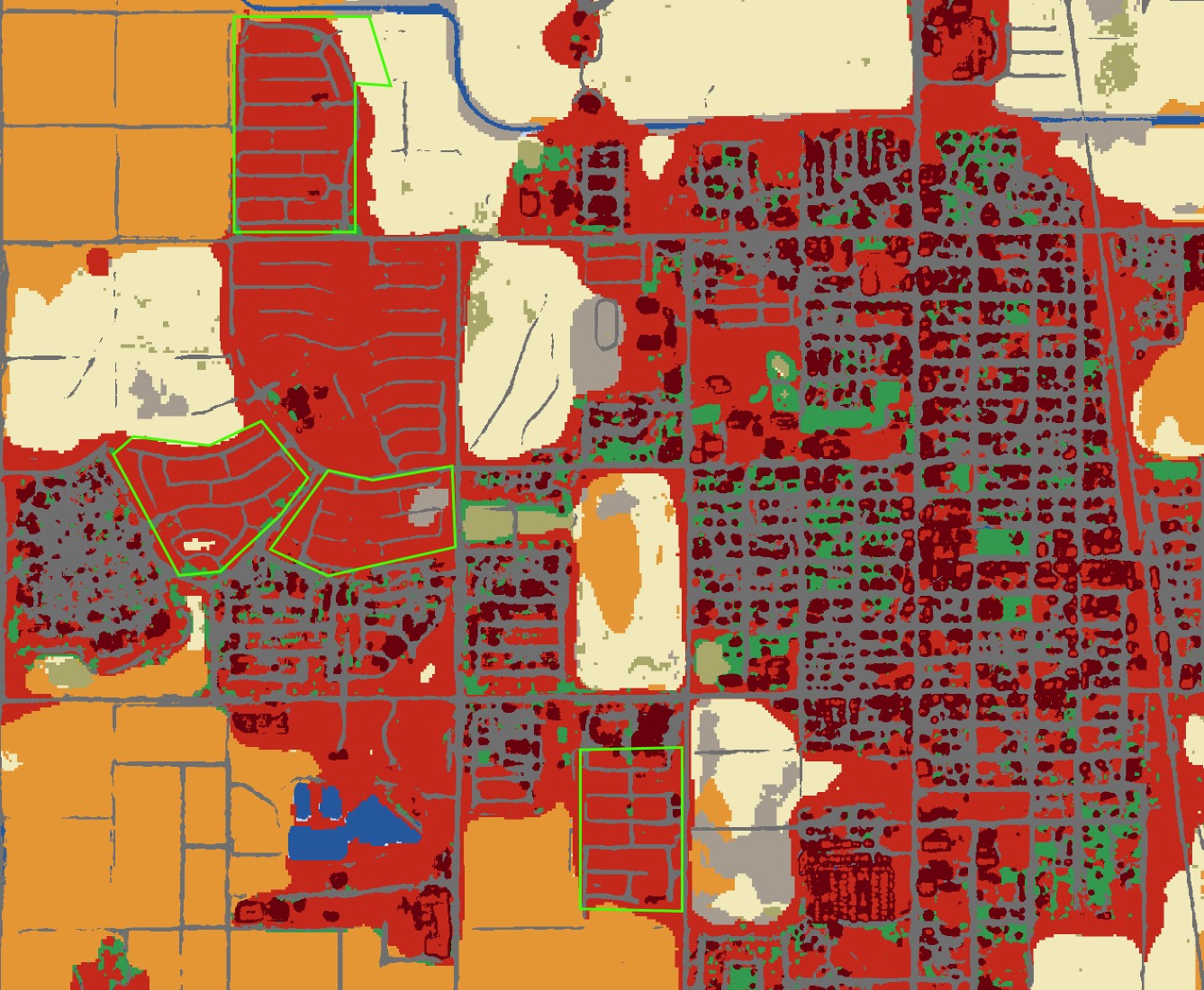 3m Land Cover Map identifying development sites as “Other Built”