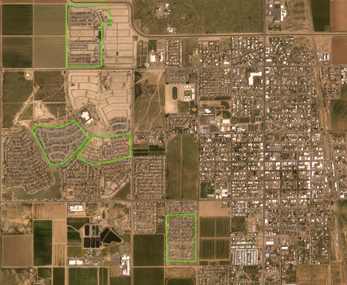 Basemap March 2023 showing new home construction partially filling development site