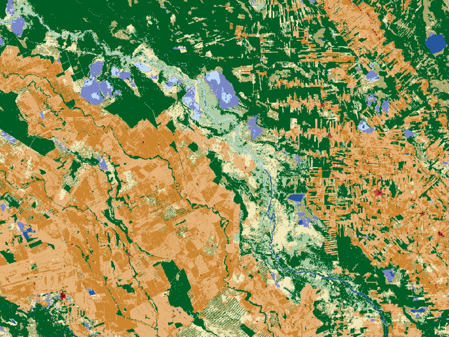 example of food and farming through the use of IOs land use land cover map