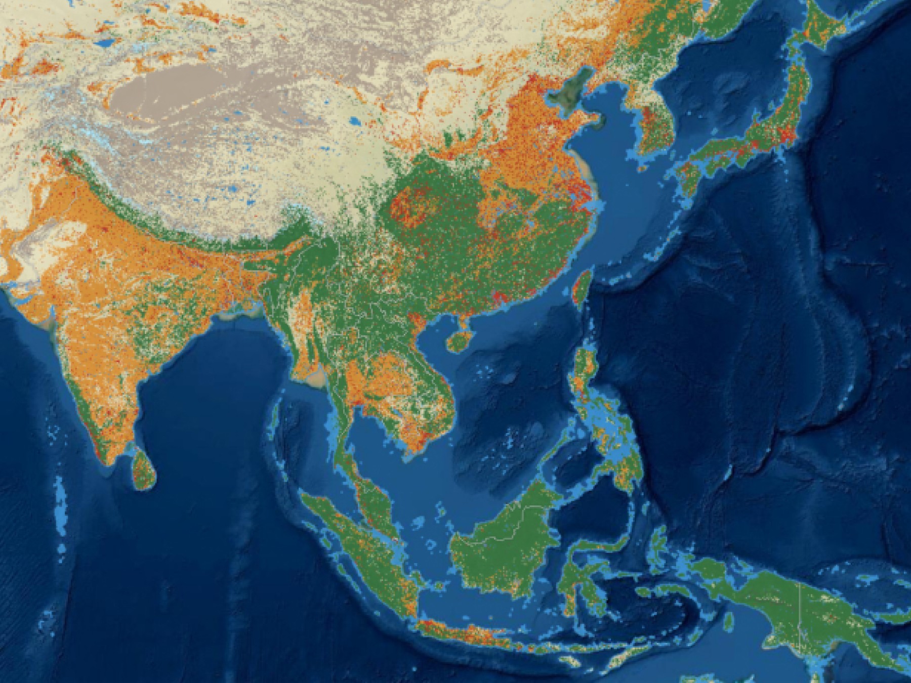 IO Maps for Good land cover map of Asia and Oceania.