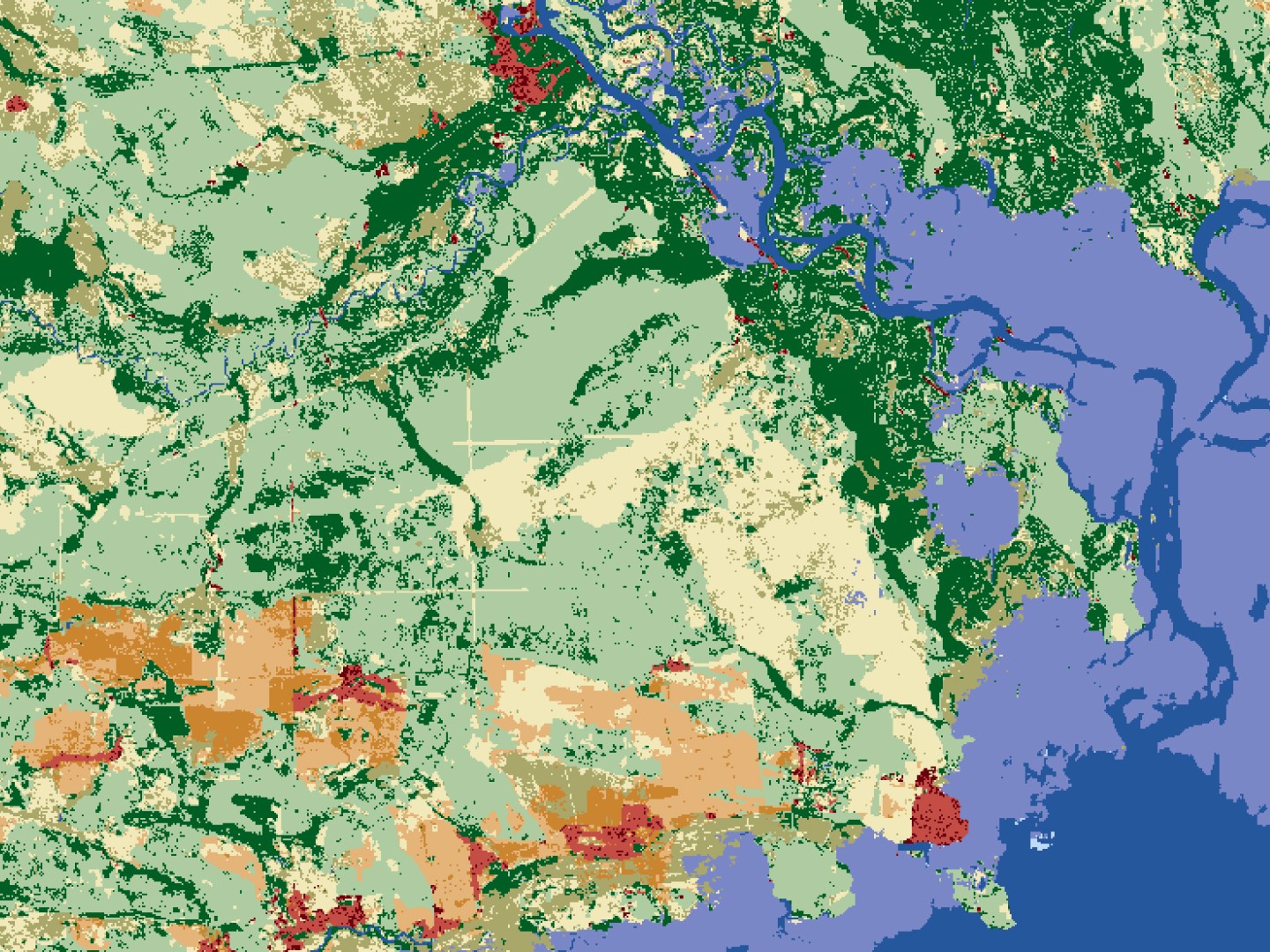 example of food and farming through the use of IOs land use land cover map