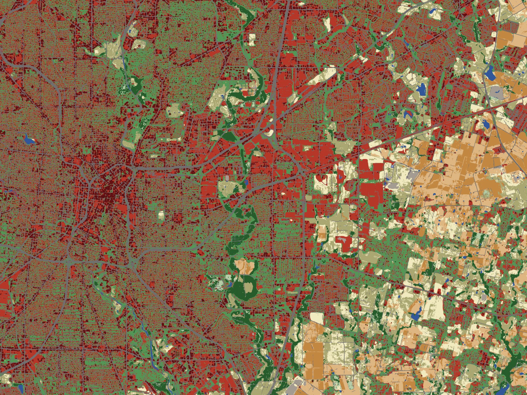 IO 3m land cover map of San Antonio, Texas.
